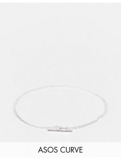 Curve sterling silver t bar bracelet