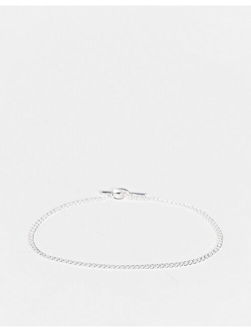 ASOS DESIGN Curve sterling silver t bar bracelet