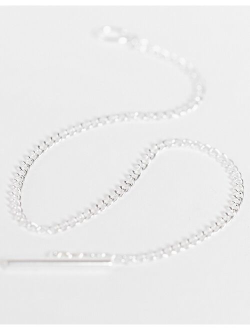 ASOS DESIGN Curve sterling silver t bar bracelet