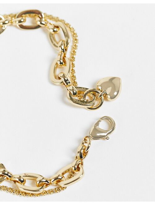 & Other Stories heart chain bracelet in gold