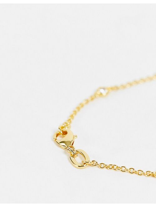 DesignB London chain and crystal bracelet in gold