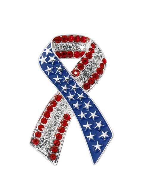 Celebrate Together Americana Ribbon Simulated Crystal Pin