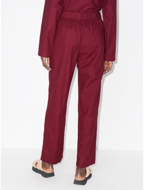 TEKLA flannel straight-leg pajama trousers