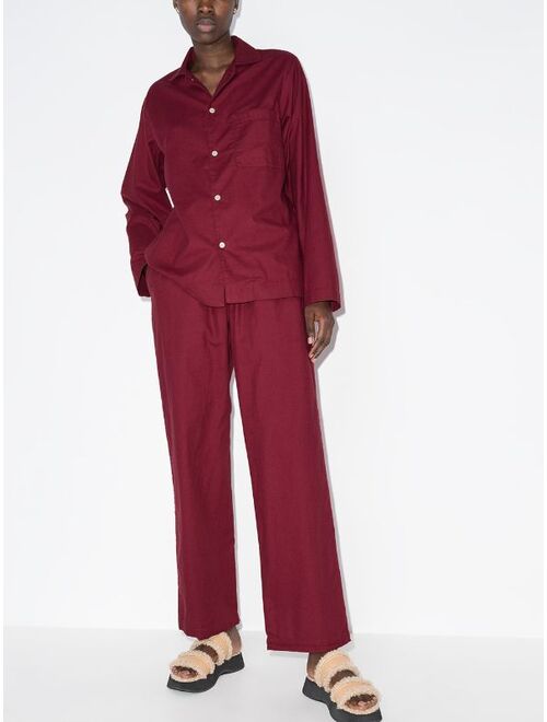 TEKLA flannel straight-leg pajama trousers