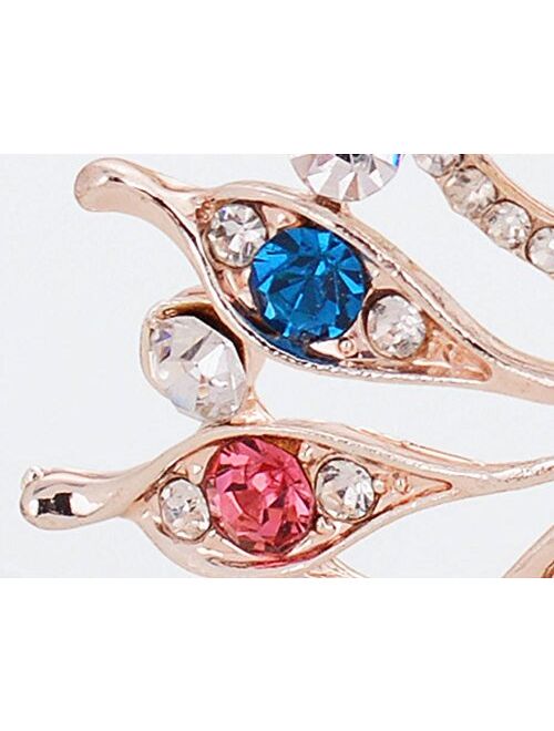 Comelyjewel Brooch Pin Women's Peacock Color Rhinestones Breastpin for Wedding/Banquet/Bouquet