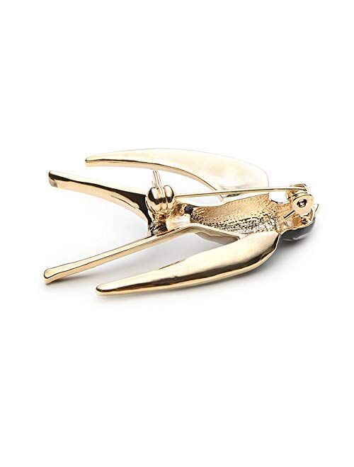 Comelyjewel Premium Lovely Crystal Swallow Animal Brooch Bird Lapel Pin Badge Women Jewelry