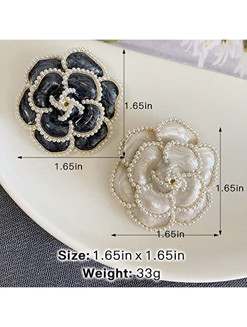 Goldaw 2 Pieces Flower Brooch Pin Petal Elegant Exquisite Art Brooch for Women Wedding Banquet Party Brooch Simple Pin