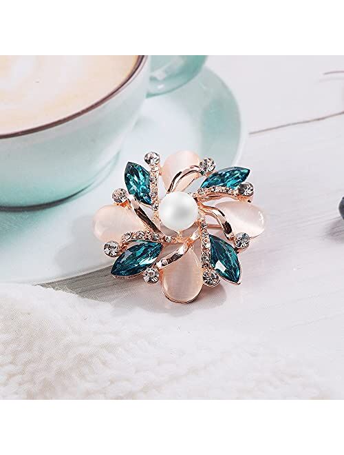 ONLYESH Costume Jewelry for Women Flower Brooch Pins for Women Fashion Crystal Broches Vintage Jewelry Broche Pins
