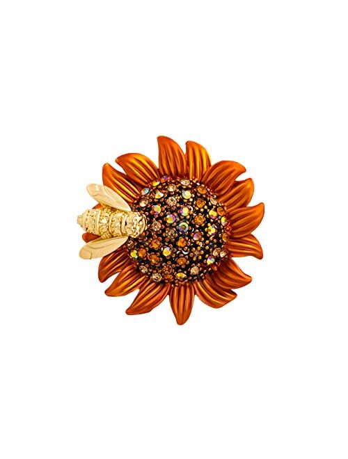 ONLYESH Costume Jewelry for Women Flower Brooch Pins for Women Fashion Crystal Broches Vintage Jewelry Broche Pins