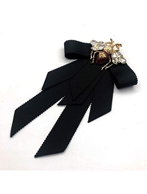 BFDYY Bee bow brooches with Rhinestone bow tie brooch Ribbon bow tie for party Clothing accessories