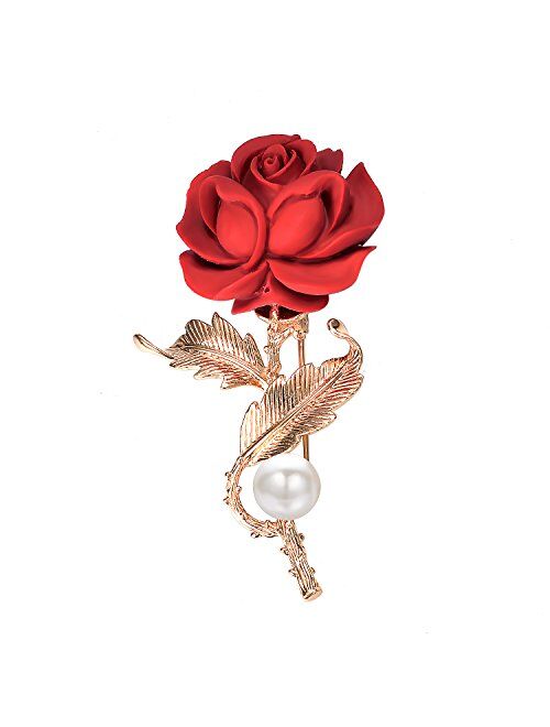 Yoursfs Floral Brooch Pin 18K Gold Plated Flower and Bee Decorative Garment Dress Jewelry for Women Cocktail Party Accessory Brooches Pin