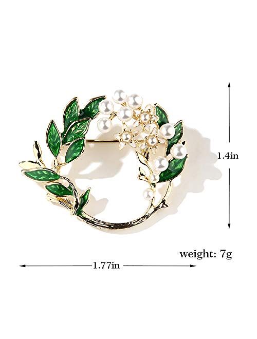 feixun Leaf Brooches Pin - Women's Chest Brooch, Good Idea For Party, Dance, Wedding, Banquet