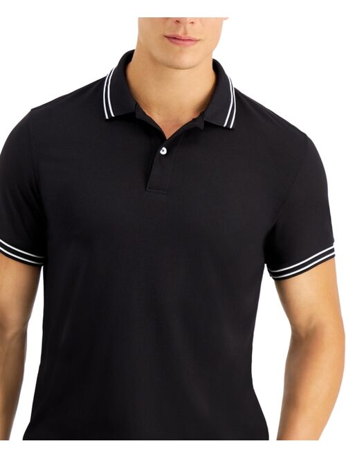 Club Room Men's Performance Stripe Polo, Created for Macy's