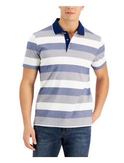 Men's Regular-Fit Striped Supima Blend Polo Shirt, Created for Macy's