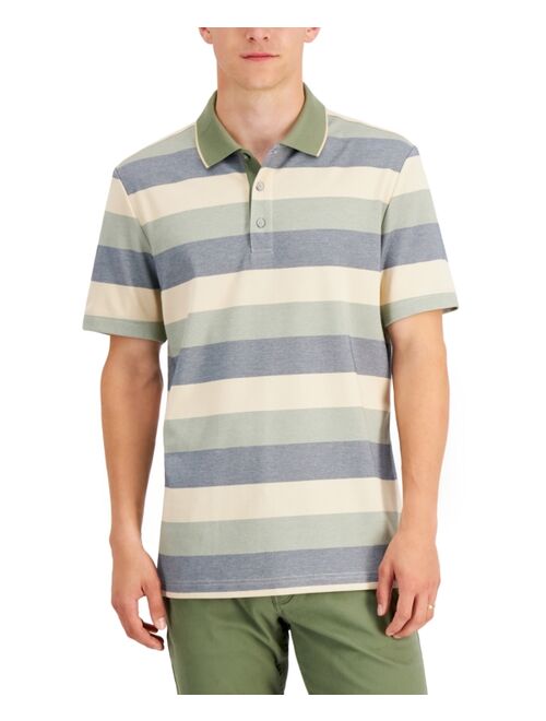 Alfani Men's Regular-Fit Striped Supima Blend Polo Shirt, Created for Macy's