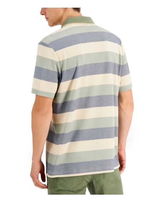 Alfani Men's Regular-Fit Striped Supima Blend Polo Shirt, Created for Macy's