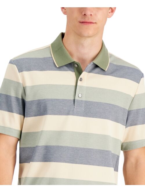 Alfani Men's Regular-Fit Striped Supima Blend Polo Shirt, Created for Macy's