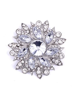 LAXPICOL Vintage Women's Austrian Crystal Elegant Flower Brooch Wedding Broach Pin