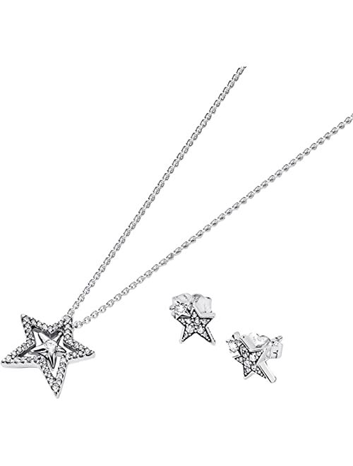 Pandora Sparkling Asymmetric Star Jewelry Gift Set