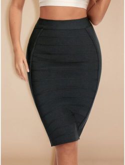 Zip Back Bandage Skirt