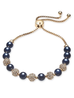 Pav & Imitation Pearl Slider Bracelet, Created for Macy's