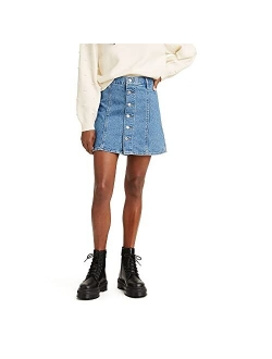 Women's A-line Button Front Mini Skirt