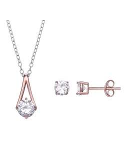 PRIMROSE Cubic Zirconia Drop Pendant Necklace & Stud Earrings