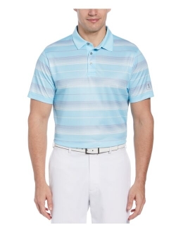 PGA TOUR Men's Athletic-Fit Ombre Stripe-Print Performance Golf Polo Shirt