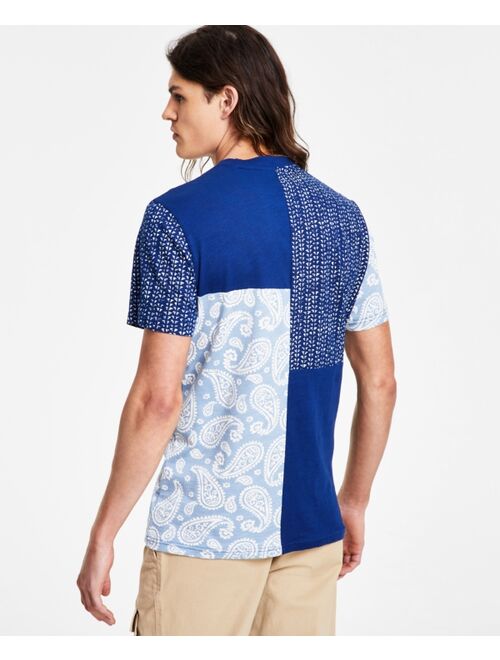 Sun + Stone Men's Storm Patchwork T-Shirt, Created for Macy's