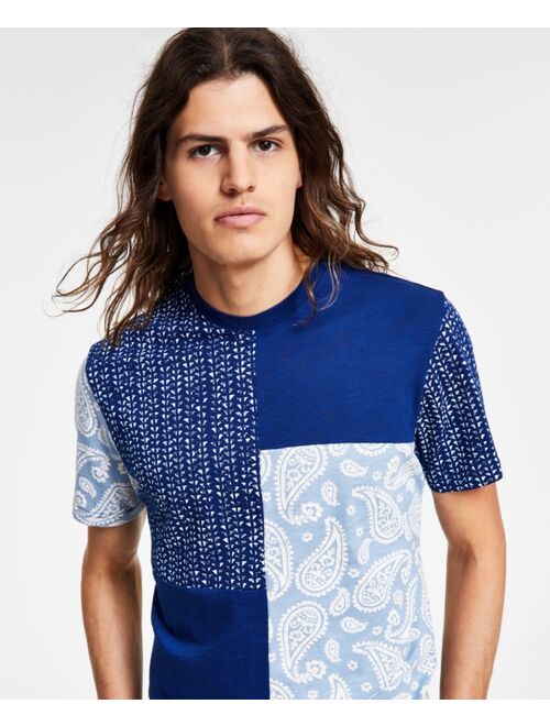 Sun + Stone Men's Storm Patchwork T-Shirt, Created for Macy's