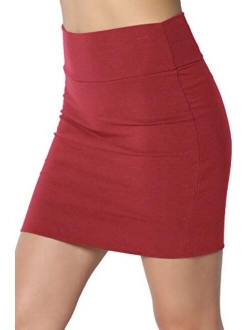 Double Layer High Waisted Casual Stretch Jersey Bodycon Mini Skirt