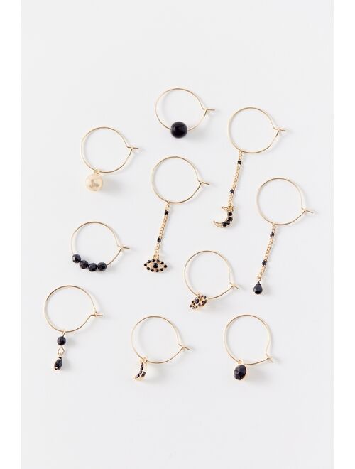 Urban Outfitters Mismatch Icon Charm Hoop Earring Set