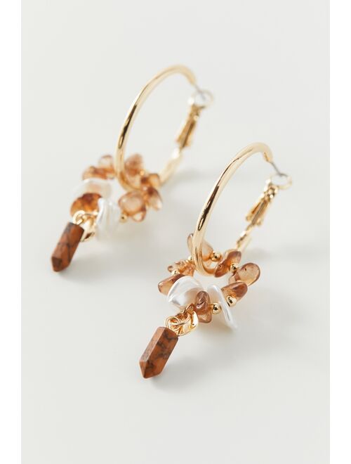 Urban Outfitters Mazzy Stone Charm Hoop Earring