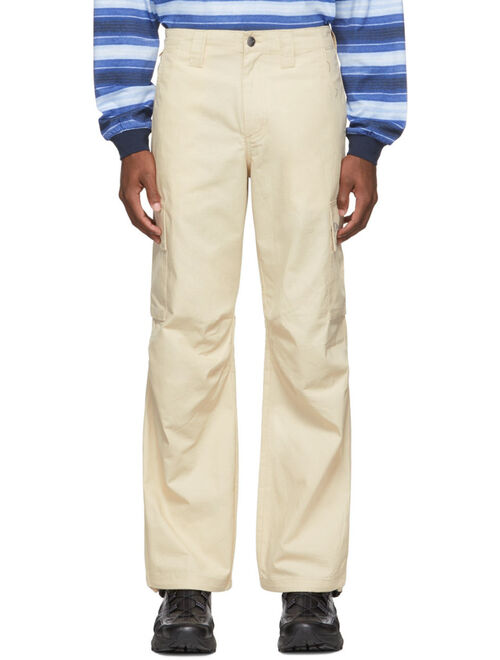 Dime Beige Cotton Cargo Pants