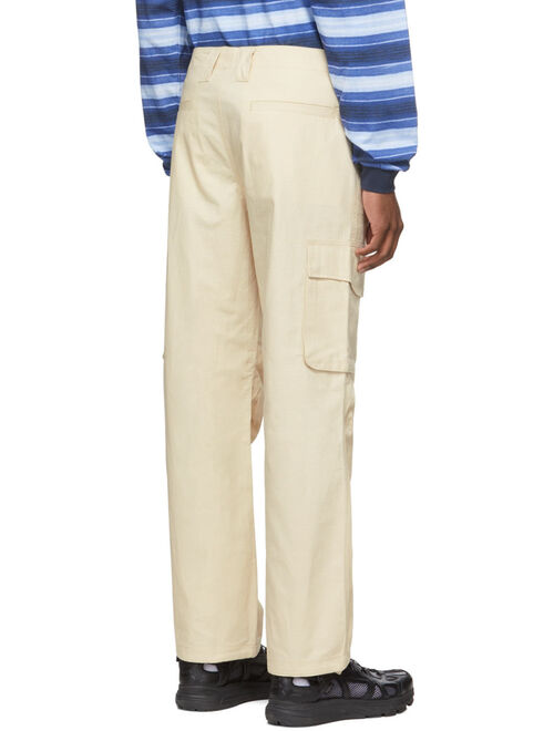 Dime Beige Cotton Cargo Pants