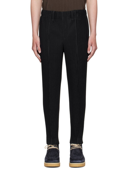 Homme Plisse Issey Miyake Black Polyester Trousers