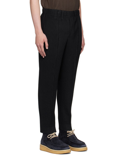 Homme Plisse Issey Miyake Black Polyester Trousers