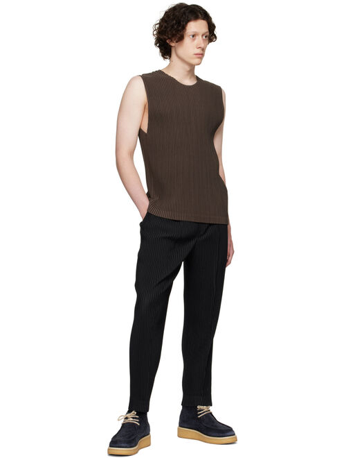 Homme Plisse Issey Miyake Black Polyester Trousers