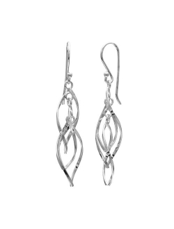 PRIMROSE Sterling Silver Corkscrew Drop Earrings