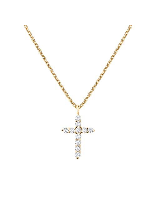 PAVOI 14K Gold Plated Cross Necklace for Women | Cross Pendant | Gold Necklaces for Women