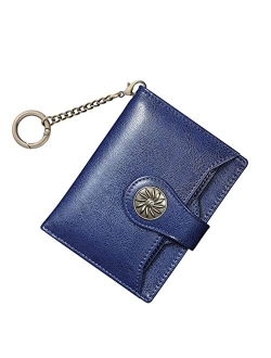 Women's Small Wallet with Coin Purse RFID Blocking Compact Ladies' Bifold Keychain Wallet (Lemon Yellow)