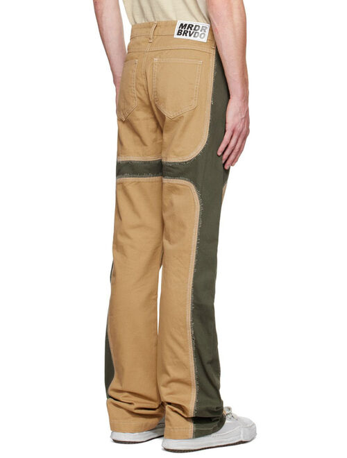 Buy Who Decides War by MRDR BRVDO Tan Flared Trousers online | Topofstyle