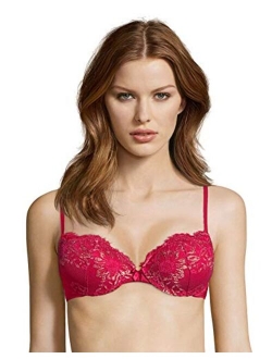 Underwire Demi Bra, Best Push-Up Bra with Wonderbra Technology, Smoothing Lace-Trim Bra with Push-Up Cups