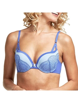 Underwire Demi Bra, Best Push-Up Bra with Wonderbra Technology, Smoothing Lace-Trim Bra with Push-Up Cups