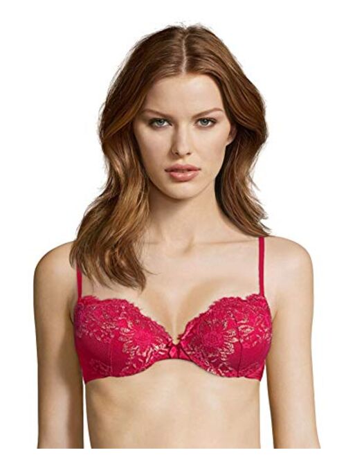 Maidenform Underwire Demi Bra, Best Push-Up Bra with Wonderbra Technology, Smoothing Lace-Trim Bra with Push-Up Cups