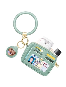 SNUG STAR Wristlet Bracelet Keychain,with Wallet Card Holder Pocket,Bangle Key Ring Coin Purse Wristlet Keyrings for Women