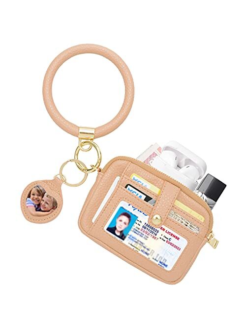 SNUG STAR Wristlet Bracelet Keychain,with Wallet Card Holder Pocket,Bangle Key Ring Coin Purse Wristlet Keyrings for Women