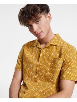 Men's Tex Regular-Fit Geo-Print Camp Shirt, Created for Macy's