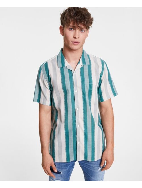 SUN + STONE Men's Lennox Striped Shirt, Created for Macy's