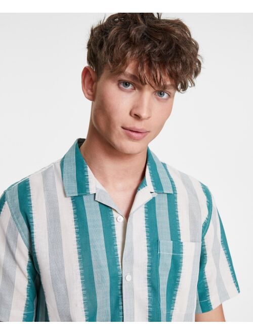 SUN + STONE Men's Lennox Striped Shirt, Created for Macy's